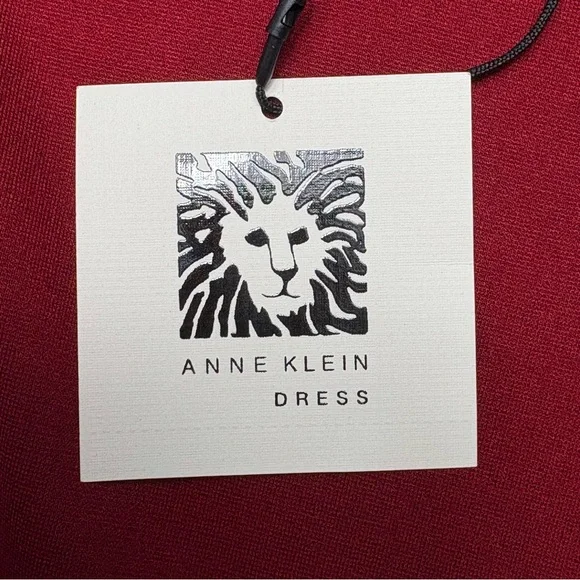 NWT Anne Klein Faux Wrap Midi Sheath Dress 12 Titan Red Stretch Knit *Read - Picture 10 of 11